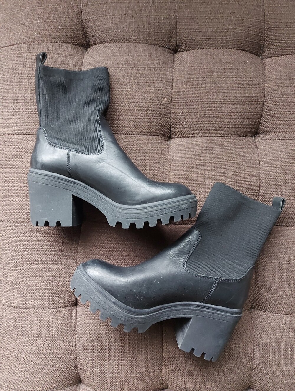 Black Chunky Sole Chelsea Boot